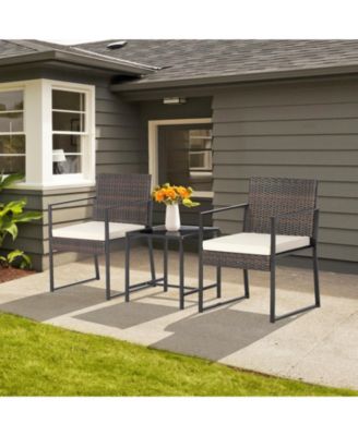 3 Pieces Modern Heavy Duty Patio Furniture Set with Coffee Table