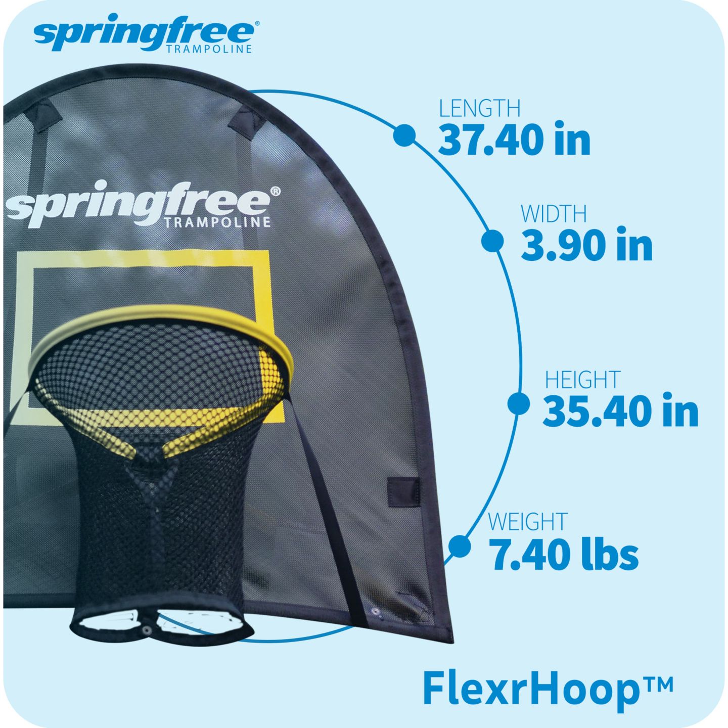 Детская игрушка Springfree Trampoline FlexrHoop Basketball Hoop with Adjustable Backboard, Ages 5+ — фото 2