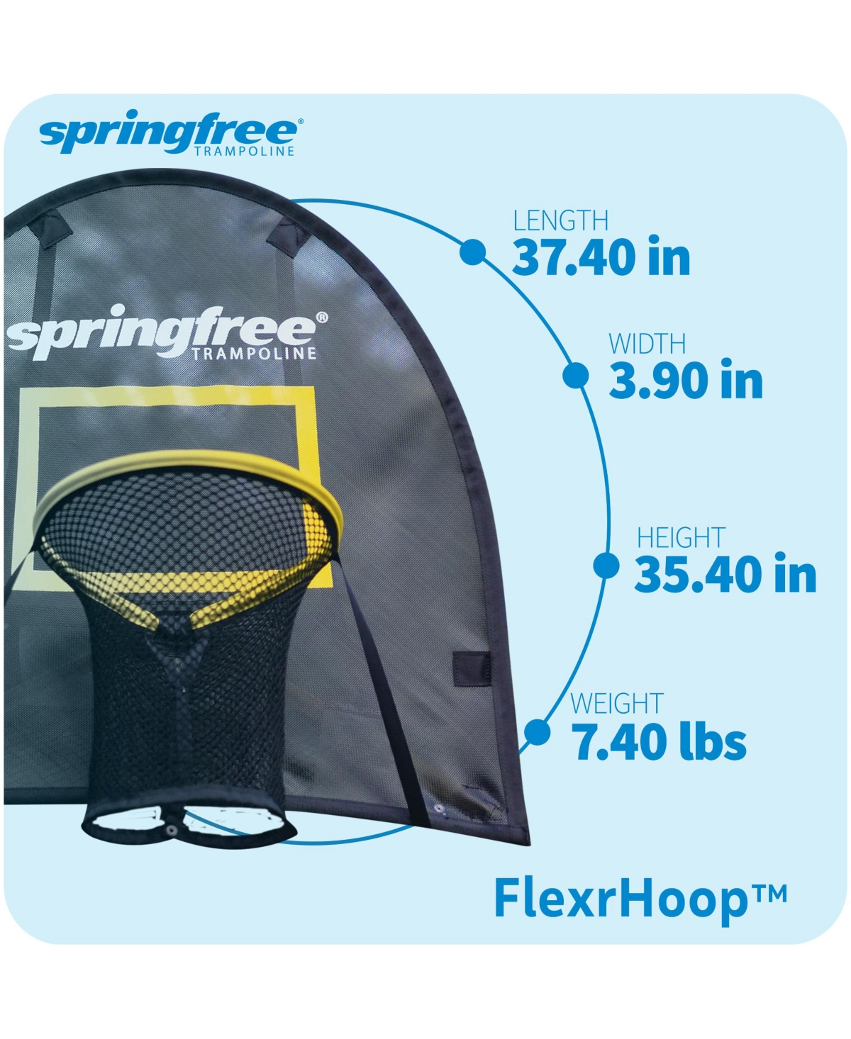 Springfree Trampoline Outdoor Jumping Basketball Game FlexrHoop Accessory, Black