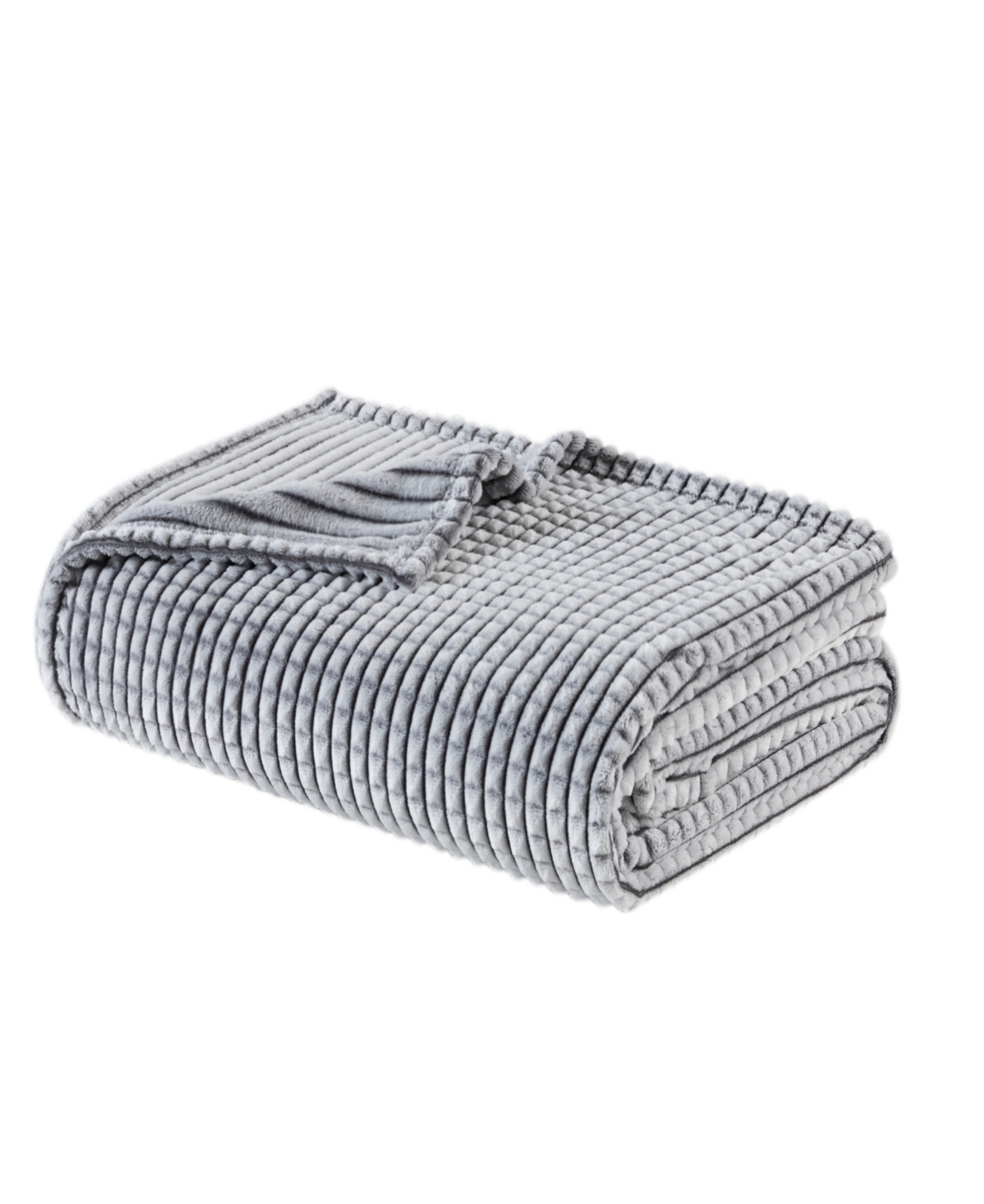 Madison Park Carved Plush Blanket, King In Grey