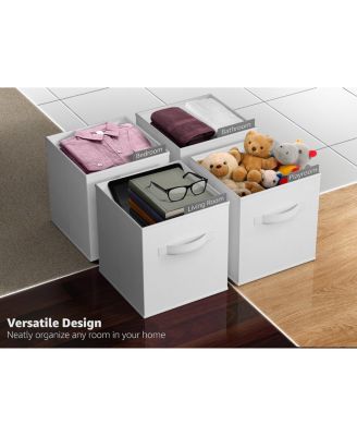 6 Pack 13 Inch Foldable Storage Cubes with Handles- for Organizing Home, Shelves, Nursery, Playroom, Closet and More