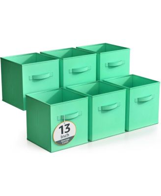6 Pack 13 Inch Foldable Storage Cubes with Handles- for Organizing Home, Shelves, Nursery, Playroom, Closet and More