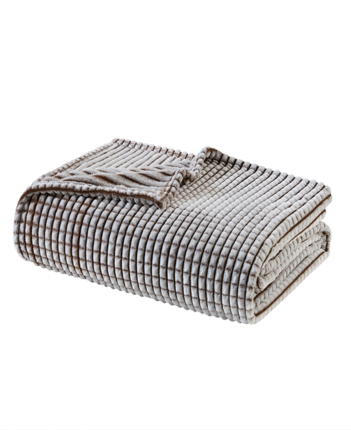 Madison Park Carved Plush Blanket, King In Brown