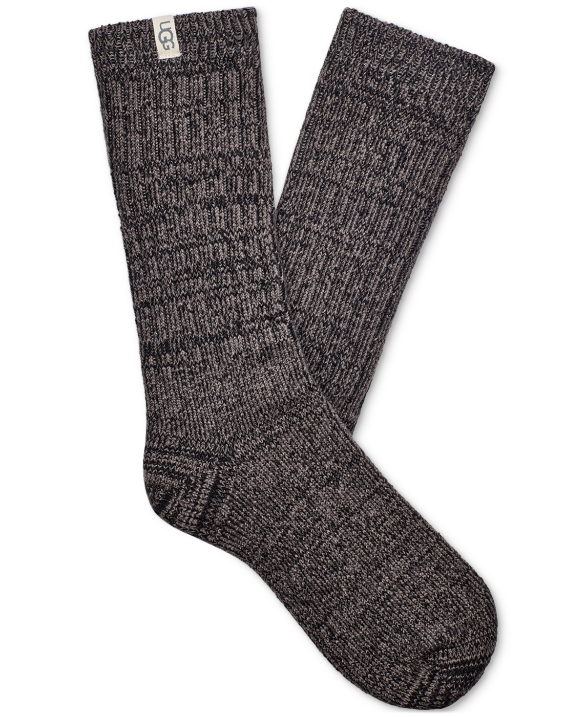 Ugg Rib Knit Crew Socks In Grey,black