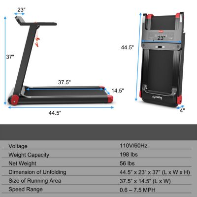 Folding Electric Compact Walking Treadmill with APP Control and Built-in Speaker Home Exercise Machine