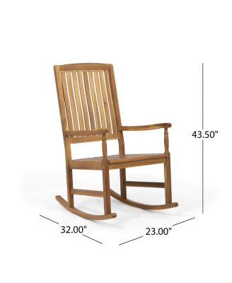 Streamdale Rustic Acacia Wood Rocking Chair With Traditional Slats