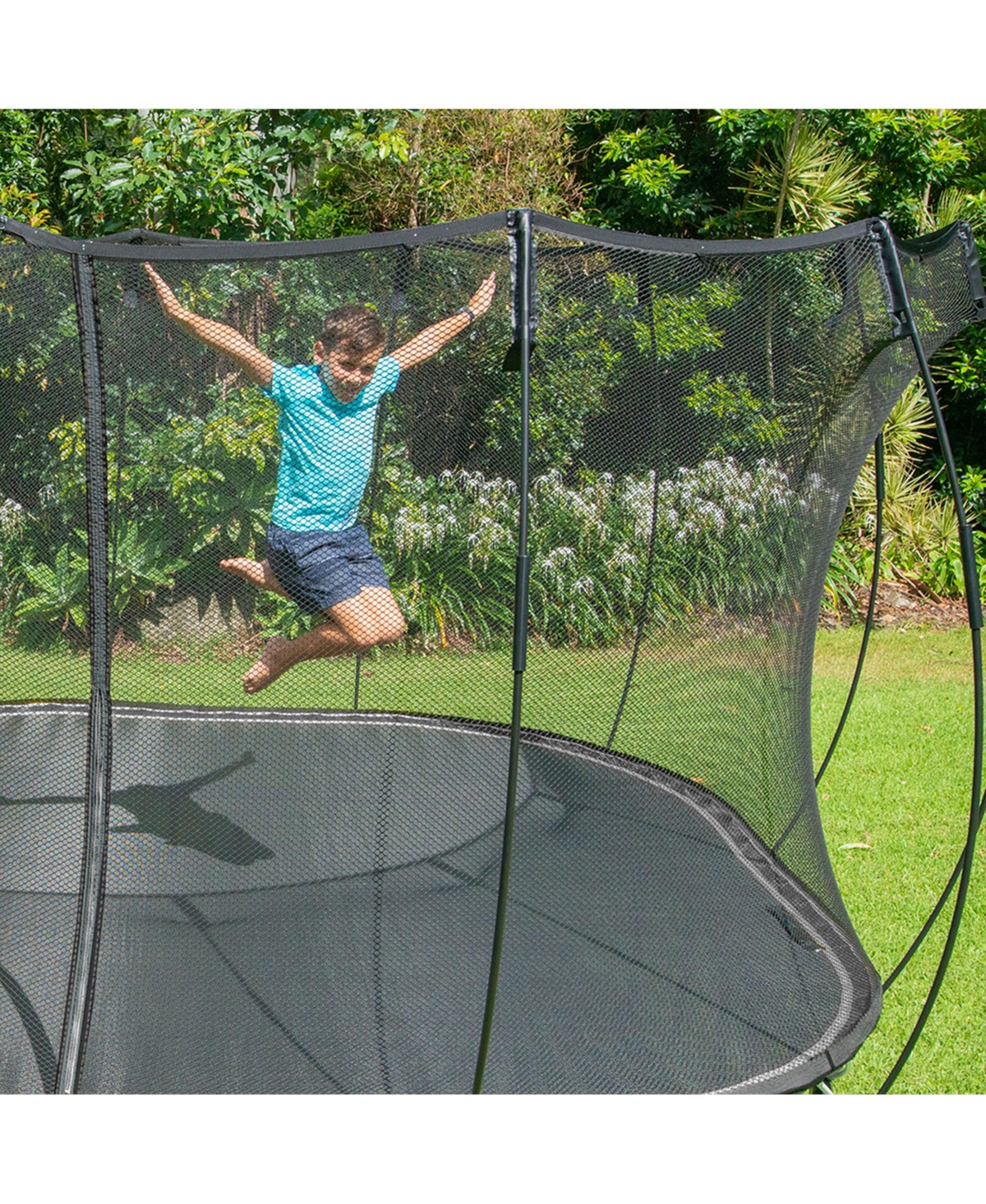 Springfree Trampoline Kids Outdoor Large Square 11 Ft Trampoline with Enclosure