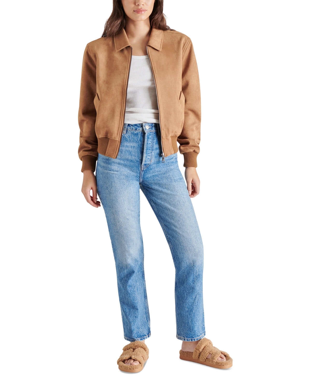 Steve Madden Women's Anouk Faux-Suede Bomber Jacket