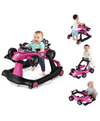 Slickblue Kids 4-in-1 Foldable Activity Push Walker with Adjustable Height - Pink 98$