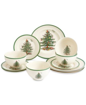NEW FOR 2024! Christmas Tree 12 Pc. Dinnerware Set, Service for 4, Exclusively at Macy’s - Macy's