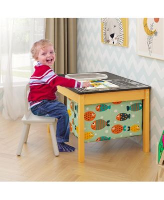 Kids 3-in-1 Sand Water Activity Table with Foldable Storage Bin