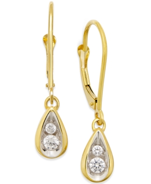 image of Diamond Teardrop Earrings (1/4 ct. t.w.) in 14k Gold