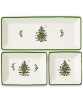 Spode Christmas Tree Traditional 3 Piece Nesting Tray - Macy's