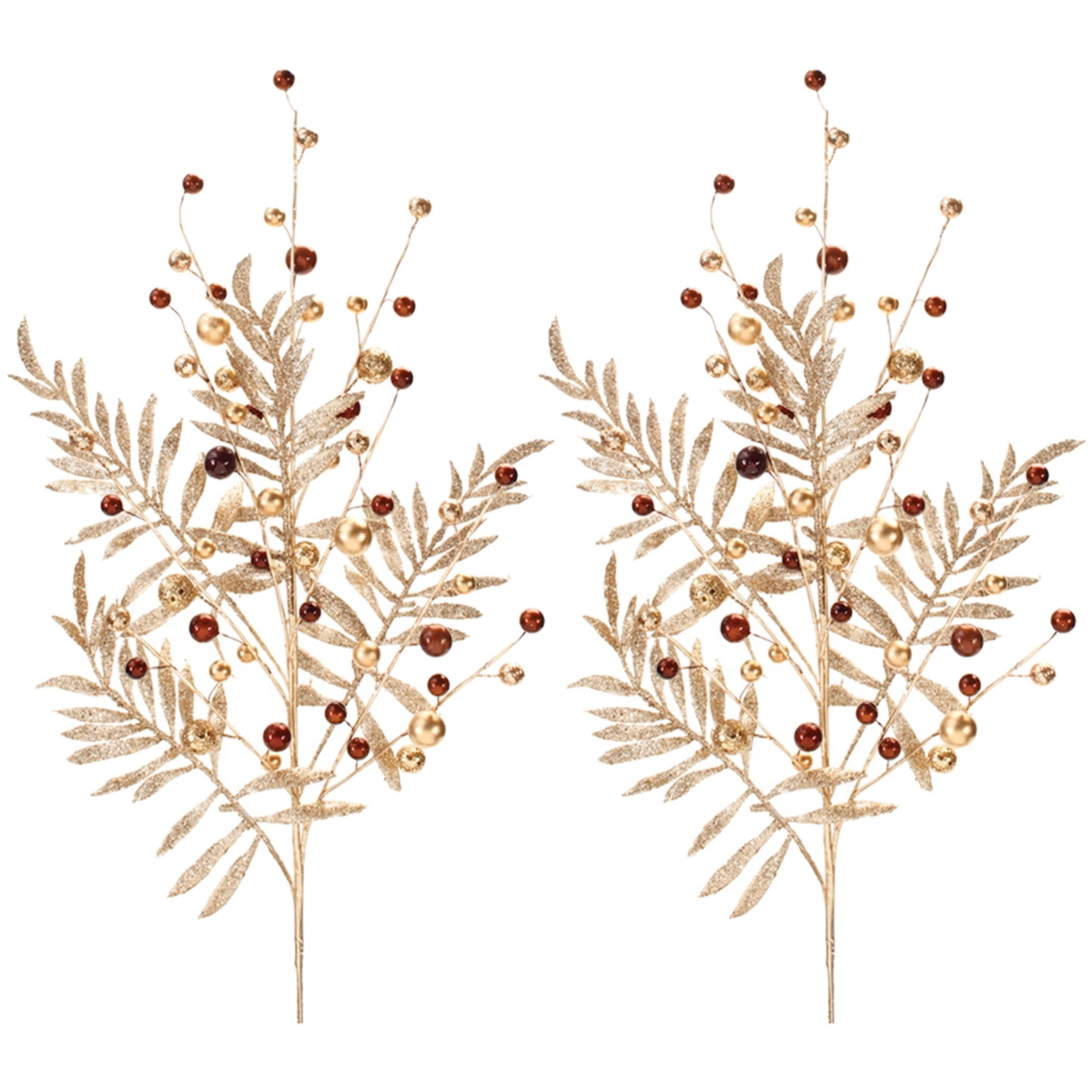 Berry And Leaf Spray - Gold