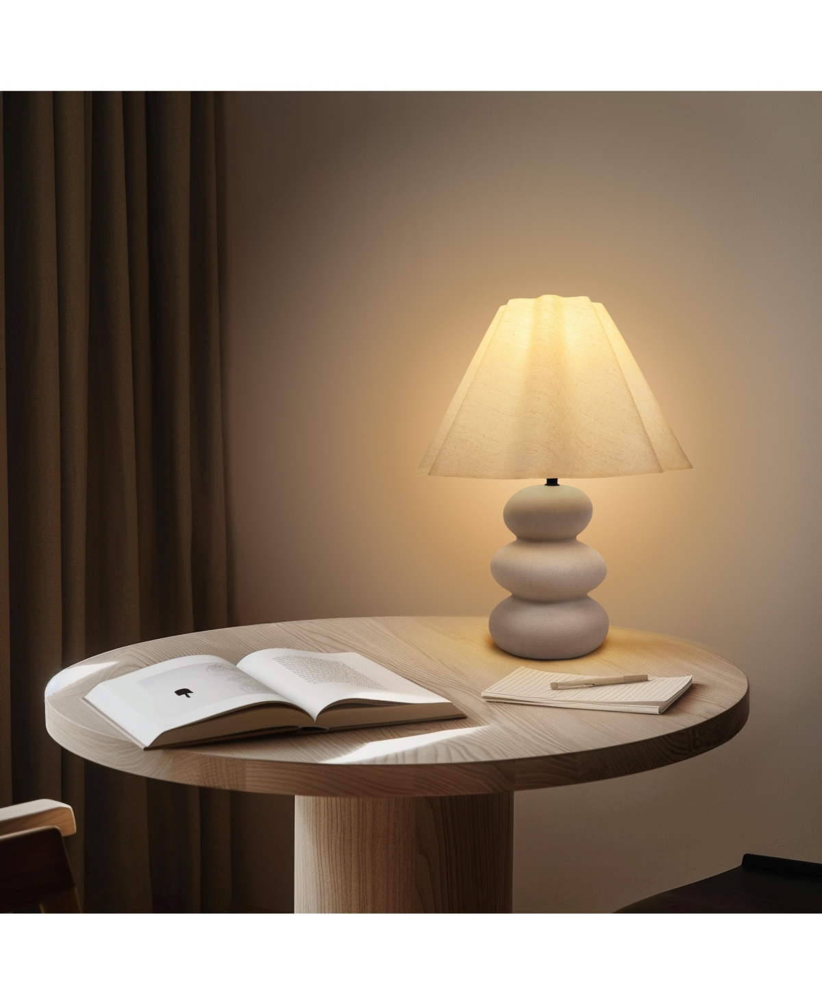 Brightech Kelsey 17.5" Led Bohemian Table Lamp with Ceramic Base