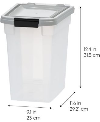 12.75 Quart Airtight Pet Food Storage Container for Dog, Cat, Bird and Other Animals, Gray