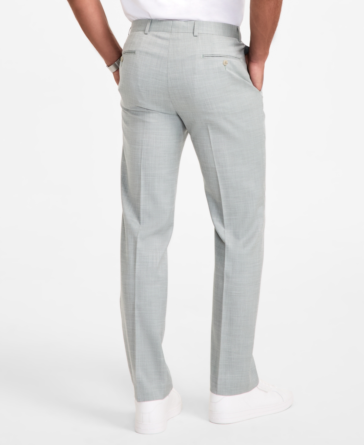 Michael Kors Men's Classic-fit Sharkskin Dress Pants In Mint