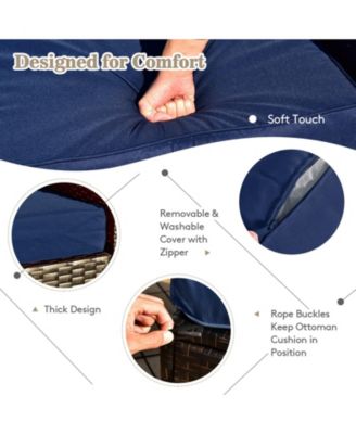 8 Pieces Patio Space-Saving Rattan Furniture Set with Storage Box and Waterproof Cover