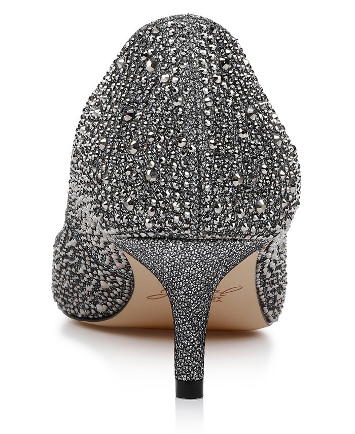 Zendaya Gemstone Embellished Kitten Heels Badgley Mischka Women's