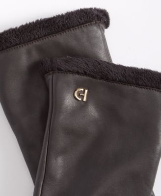 Women's Faux-Fur-Lined Leather Gloves
