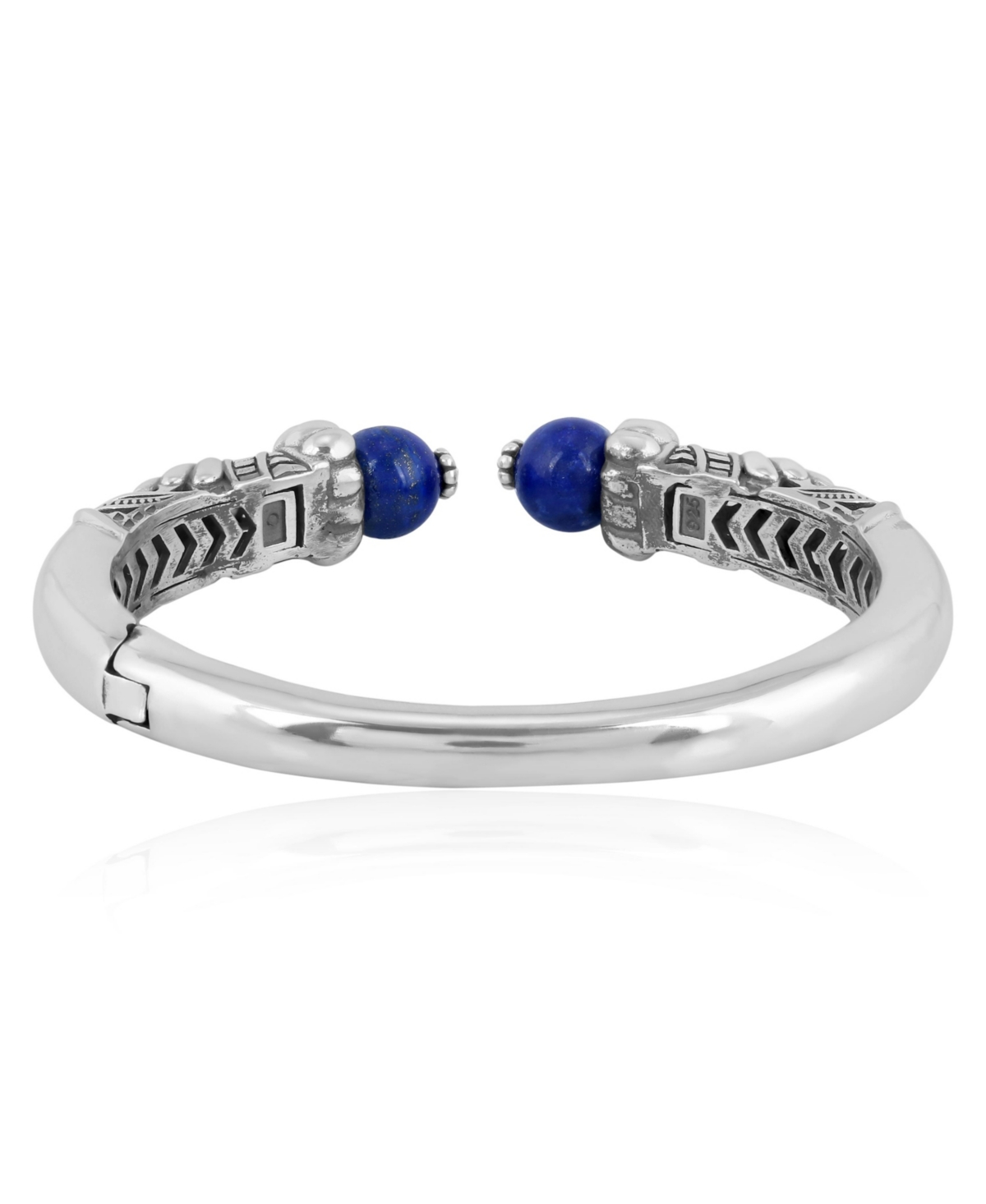 American West Jewelry Sterling SilverGemstone Hinged Cuff Bracelet Size - Lapis lazuli