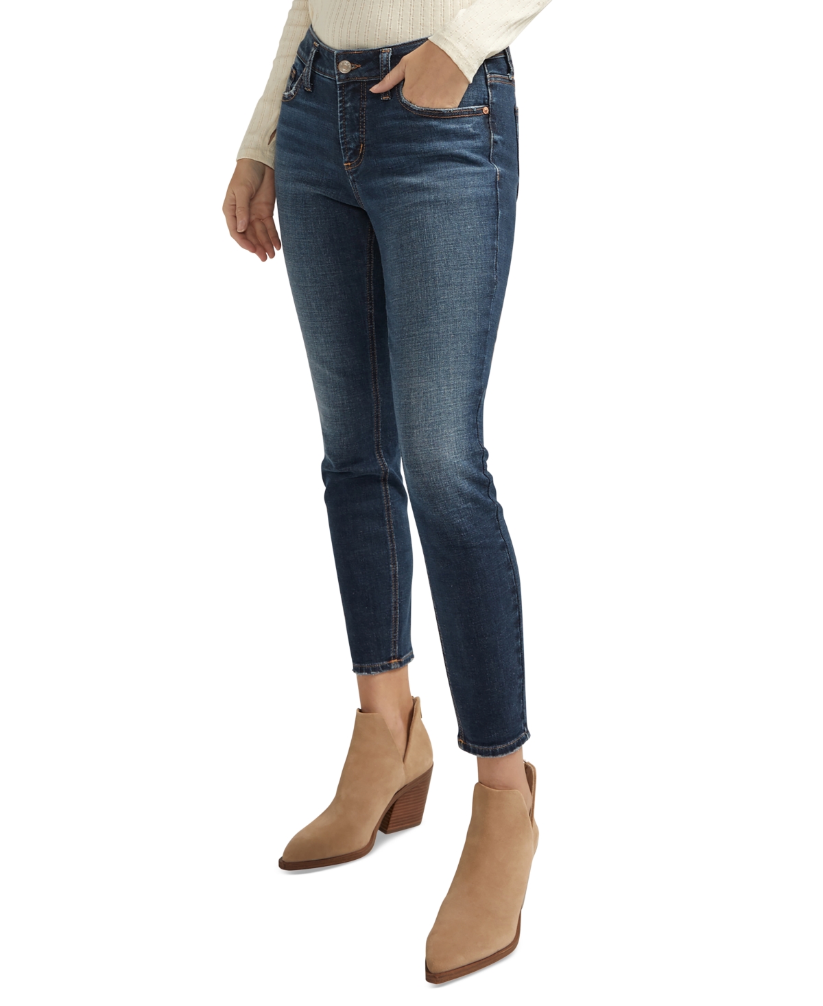 Silver Jeans Co. Women's Elyse Mid-Rise Comfort-Fit Skinny Jeans