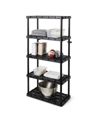 5 Shelf Knect-A-Shelf Ventilated Heavy Duty Storage Unit, Black