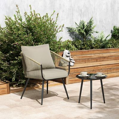 Outdoor Chair Cushions Set, 24"x24", Water Resistant Outdoor Deep Seat Cushions with Handle & Adjustable Straps.