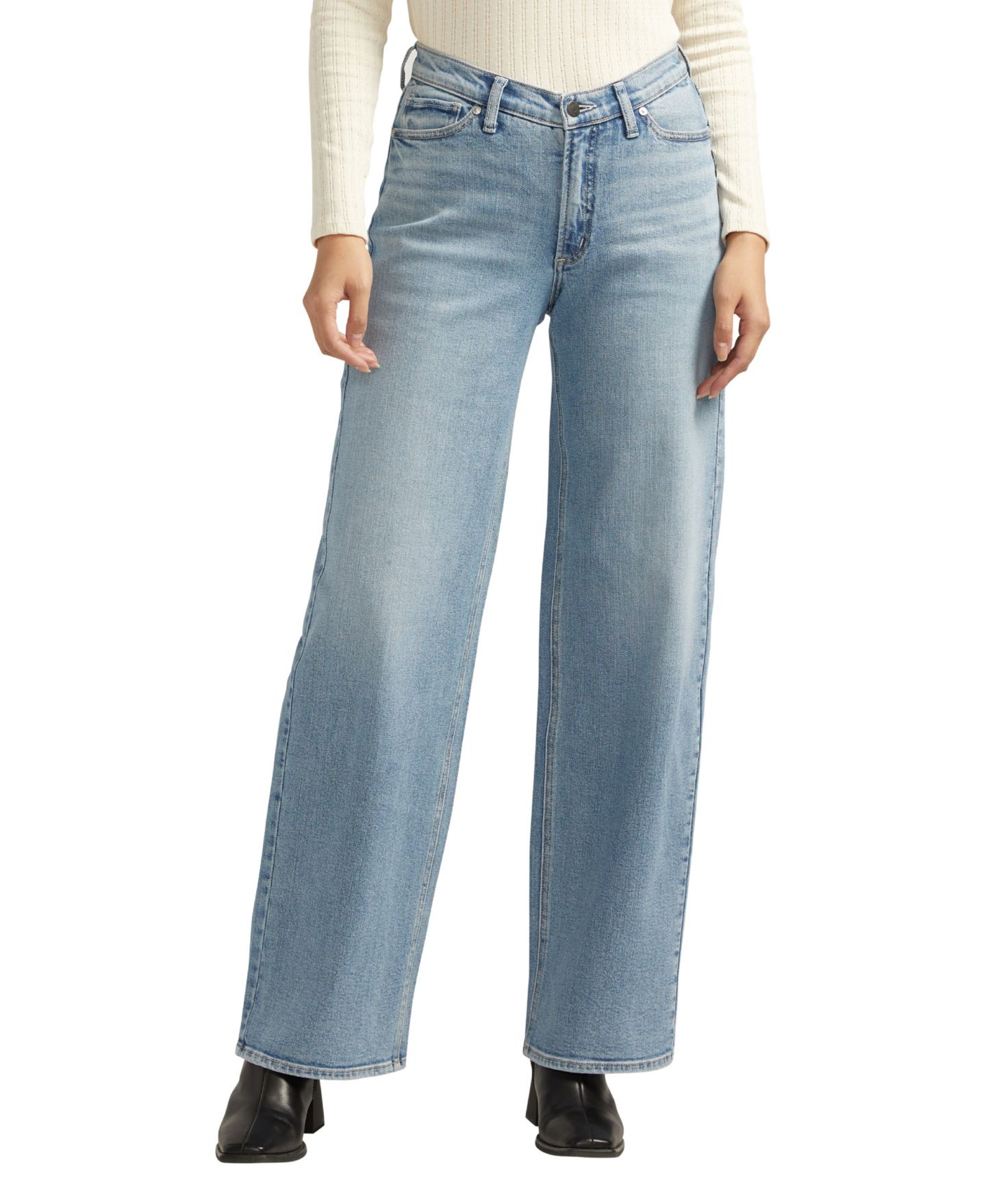Женские джинсы Silver Jeans Co. V-Front High Rise Wide Leg, цвет: Индиго — фото 1