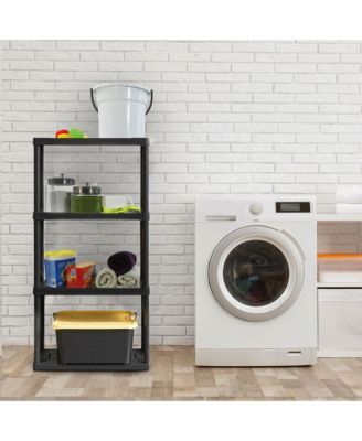 4 Shelf Fixed Height Solid Light Duty Home Storage Unit