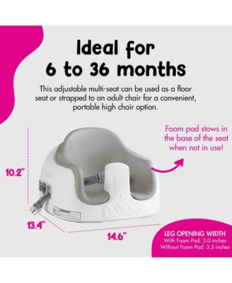 Baby Toddler Adjustable 3-in-1 Booster Seat/High Chair & Tray, Cool Gray