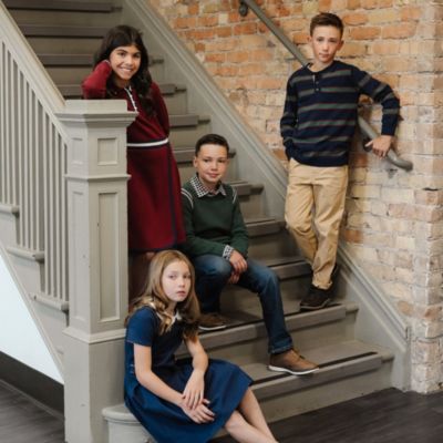 Boys Organic Long Sleeve Henley Pullover Sweater with Elbow Patches