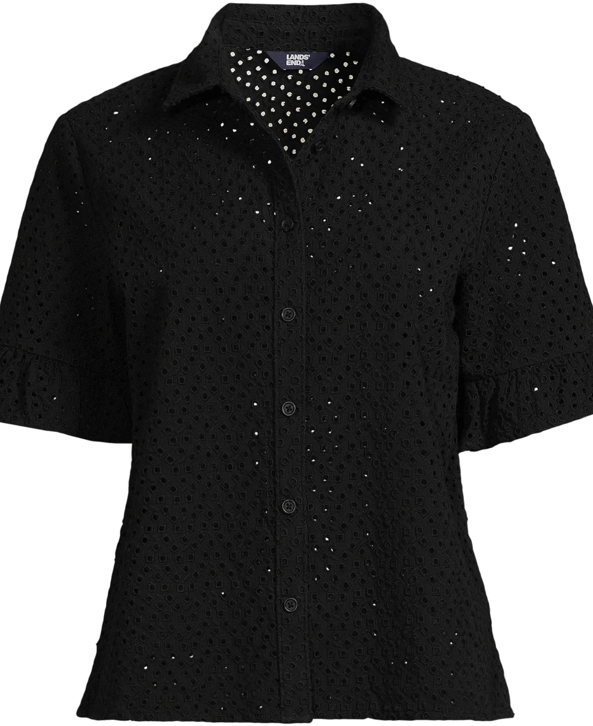 Lands' End Women's Eyelet Ruffle Sleeve Blouse