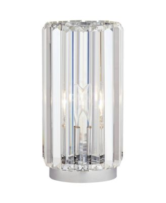 Caledan Modern Accent Table Lamp 10 1/2" High Clear Crystal Rods for Bedroom Bedside Nightstand Office Kids Family House Home