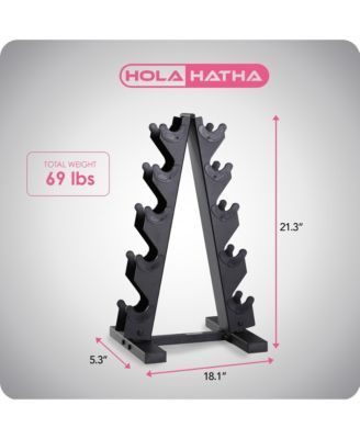 Neoprene Dumbbell Free Hand Weight Set with Storage Rack, Multicolor