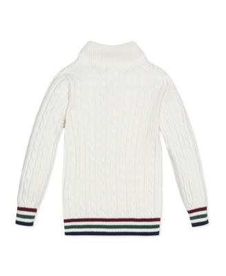 Baby Boys Mock Neck Cable Sweater with Buttons