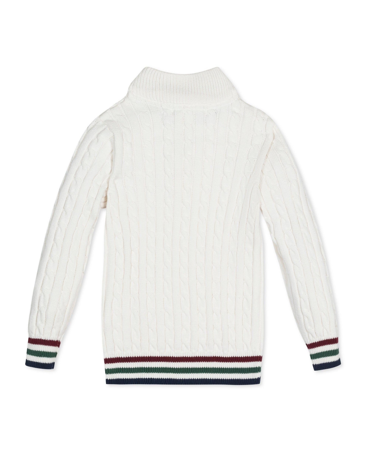Hope & Henry Baby Boys Organic Mock Neck Cable Sweater with Buttons