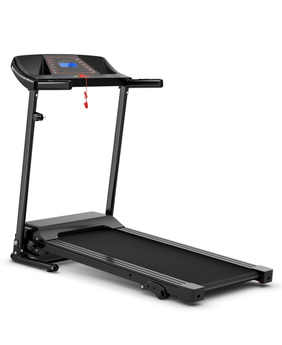1.0 Hp Foldable Treadmill Electric Support Mobile Power - Black