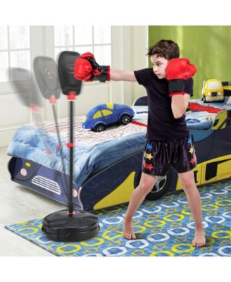 Inflation-Free Boxing set with Punching Bag and Boxing Gloves Quick Rebound Design for 5+ Years Old Kids