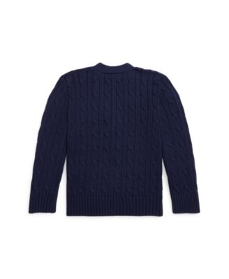 Toddler and Little Boys Cable-Knit Cotton V-Neck Cardigan Sweater