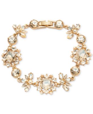 Marchesa - Gold-Tone Stone, Crystal, & Imitation Pearl Flex Link Bracelet