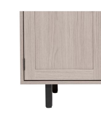 Aloise Bar And Sideboard With Storage Cabinet, Hanging Stemware Holders And Bottle Storage