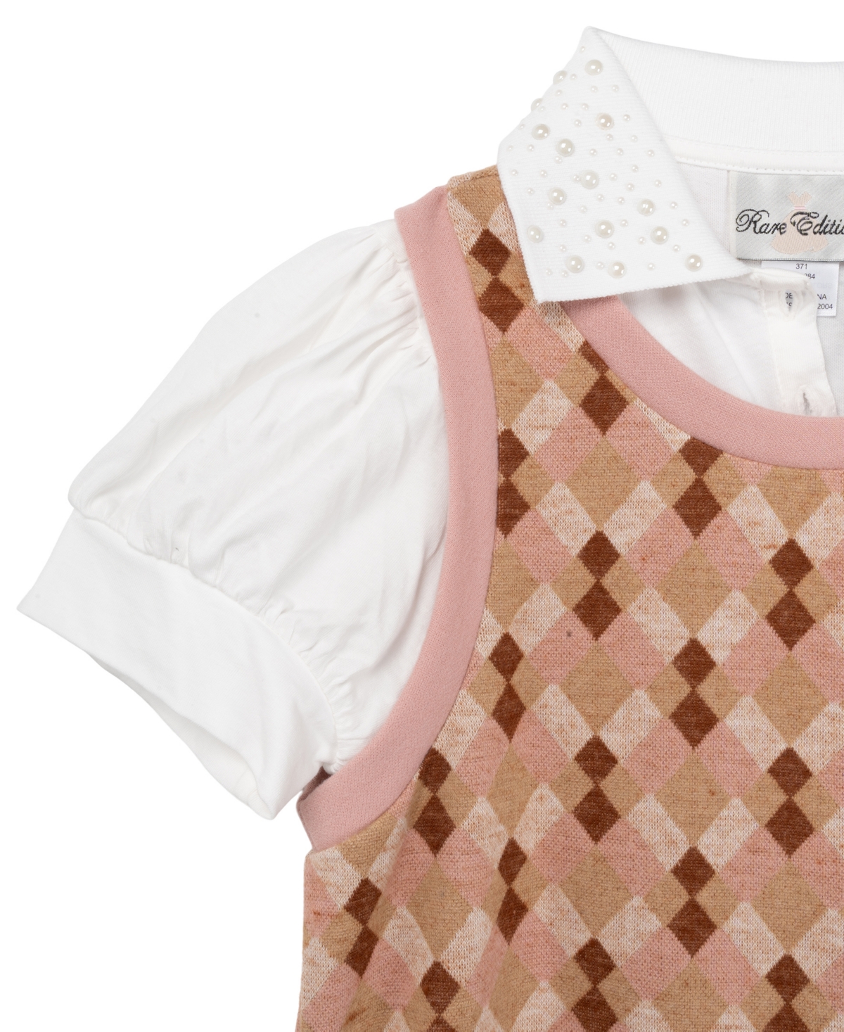 Rare Editions Big Girls Knit Dress with Collared Shirt Dress, 3 Piece
