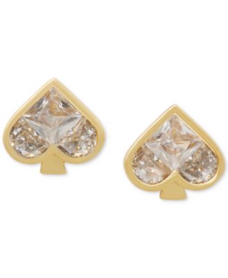 kate spade new york - Gold-Tone Cubic Zirconia Spade Stud Earrings