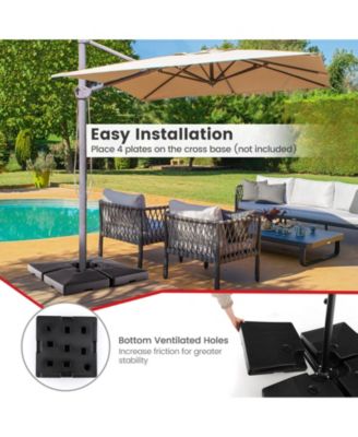 4-Piece 20L Cantilever Offset Patio Umbrella Base