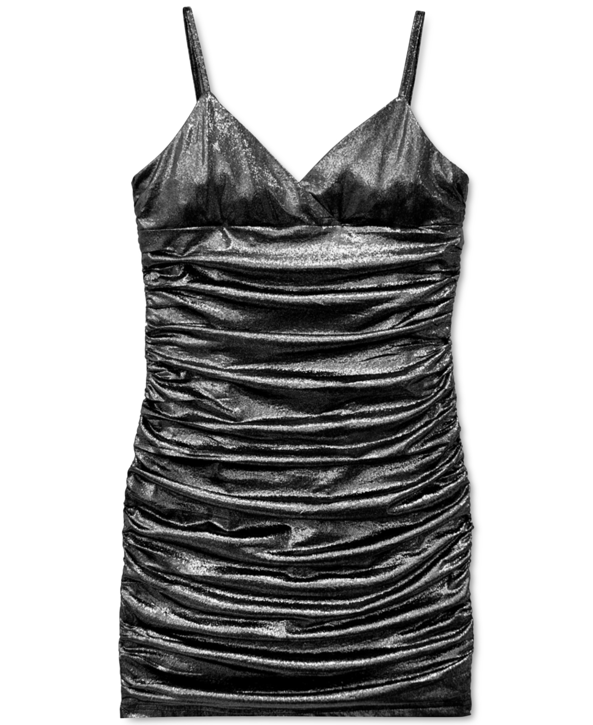 WITH JULES BIG GIRLS METALLIC RUCHED MINI DRESS 