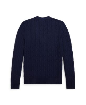 Big Boys Cable-Knit Cotton V-Neck Cardigan Sweater