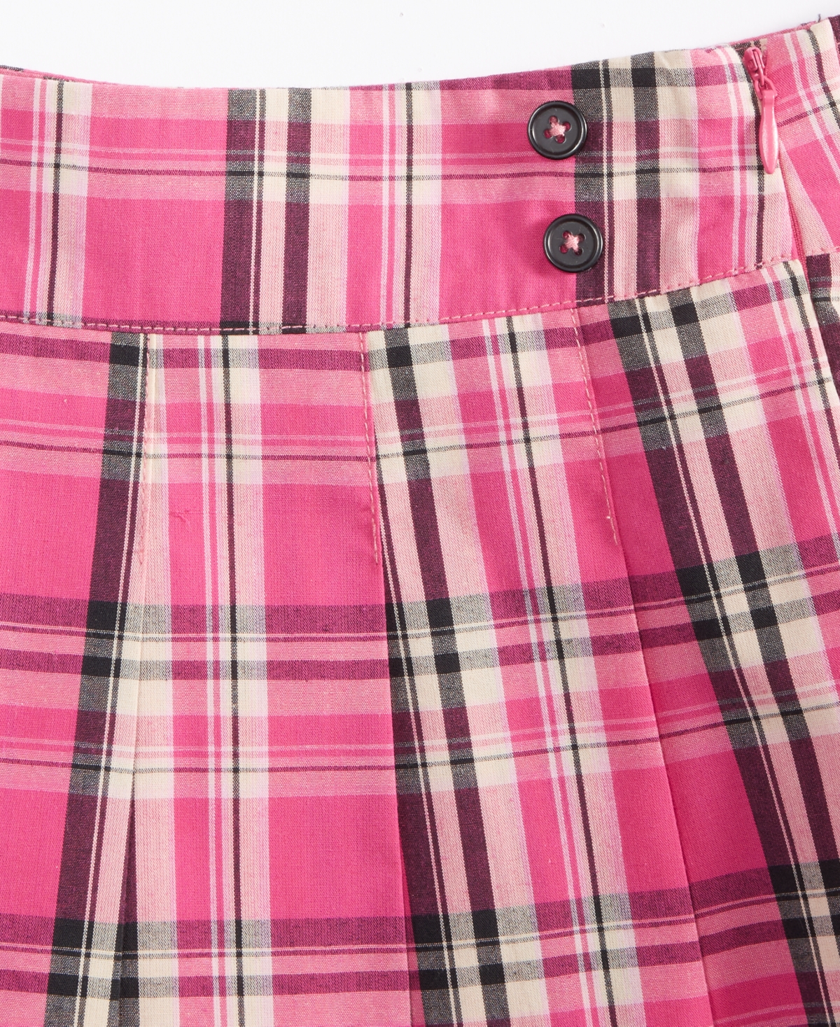 With Jules Big Girls Pleated Plaid Mini Skirt