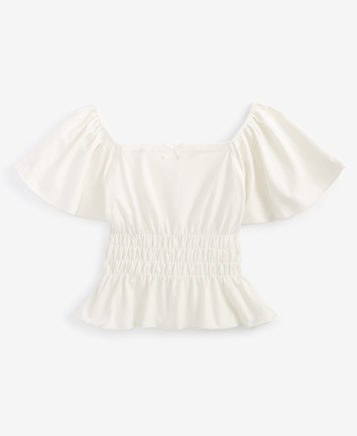 Thumbnail 4 of With Jules Flutter Sleeve Top for Girls - Natural & Versatile