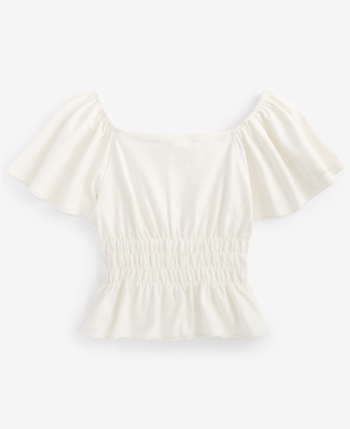 Shop With Jules Big Girls Flutter Sleeve Top In Natural